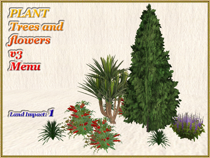 PLANT - Trees and flowers v3 - Menu (1 LI) (Full perm)