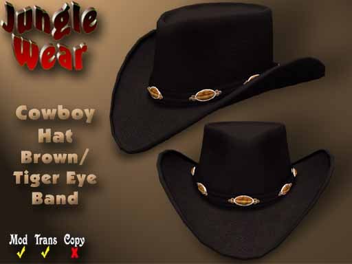 JW - Cowboy Hat (Brown/Tiger Eye Band)