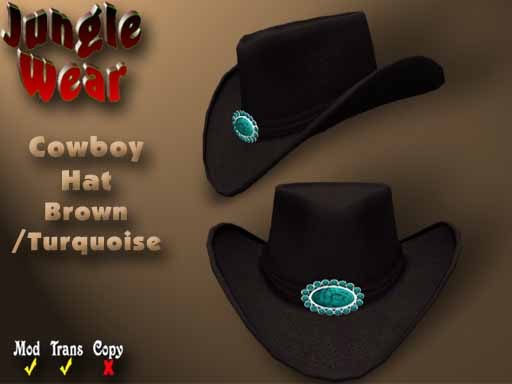 JW - Cowboy Hat (Brown/Turquoise)