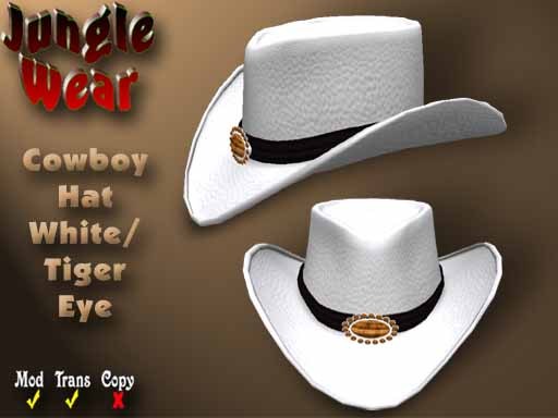 JW - Cowboy Hat (White/Tiger Eye)