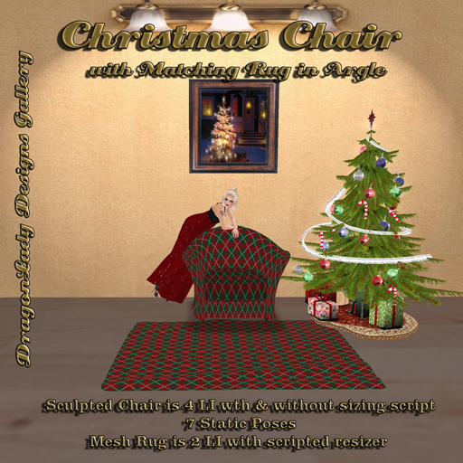 Christmas Chair & Rug Set Argyle