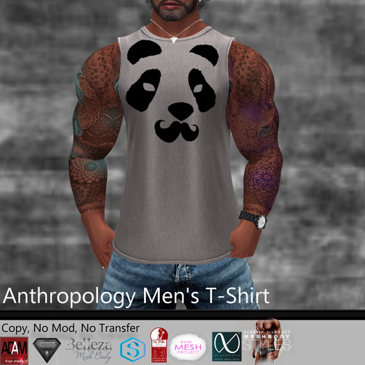 Stache Panda Men's T-Shirt (MATL)