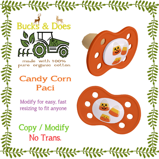 [Bucks & Does] Candy corn pacifier 
