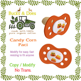 [Bucks & Does] Candy corn pacifier 