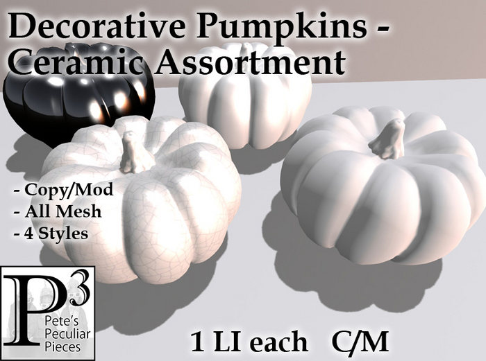 [P3] - Decorative Pumpkins - Ceramic Assortment