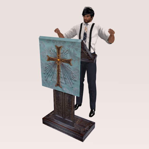 Elrond Lectern with Book & Preach Animation