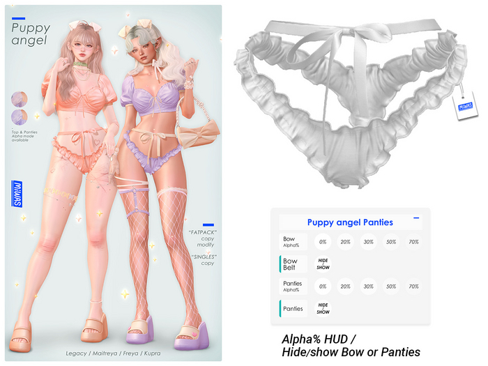 MIWAS / Puppy angel Panties #White