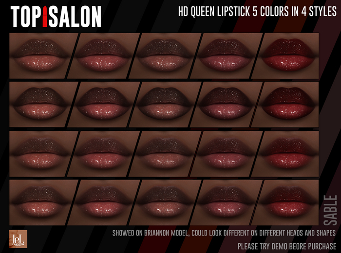 TOP1SALON - HD QUEEN LIPSTICK (Lelutka Evo) SABLE