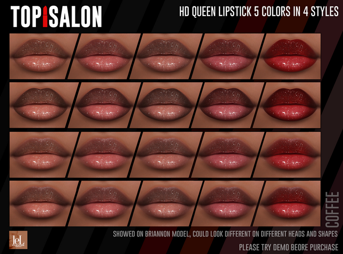 TOP1SALON - HD QUEEN LIPSTICK (Lelutka Evo) COFFEE