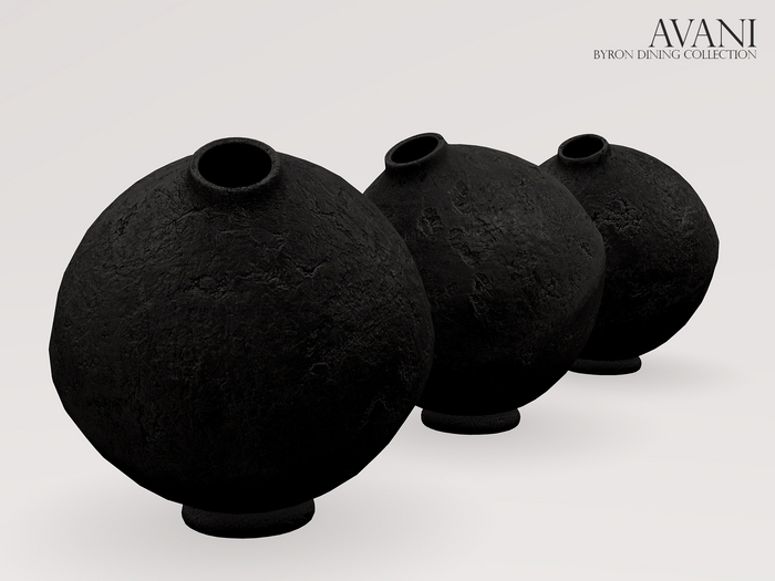 Avani Byron Collection Tilted Vessel Collection, Black