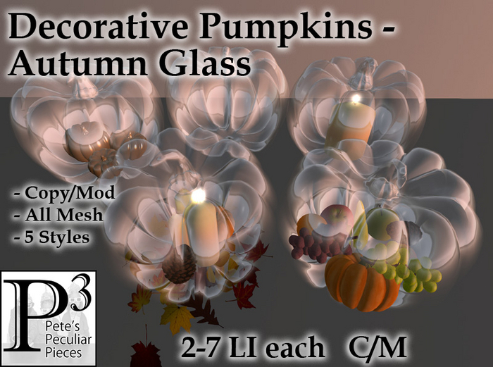 [P3] - Decorative Pumpkins - Autumn Glass