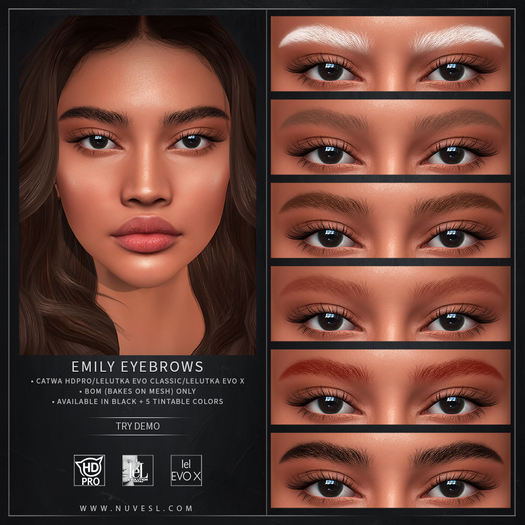 Nuve. Emily tintable eyebrows - Lelutka Evo X