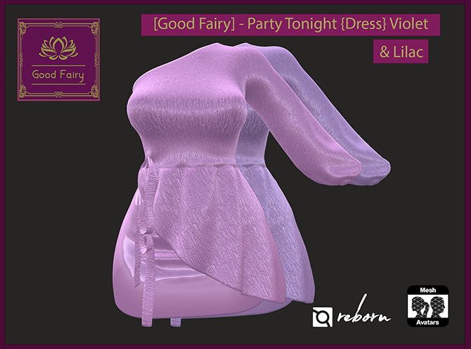 [Good Fairy] - Party Tonight {Dress} VIOLET & LILAC eBODY REBORN