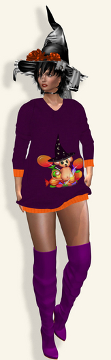 Halloween Botts,Sweater and witch-hat, Maitreya, Slink physique, Belleza isis and freya, 