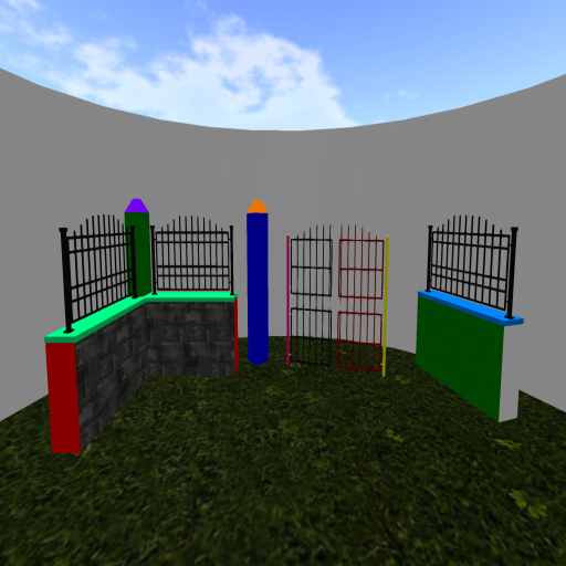 Wrought Iron stone wall set