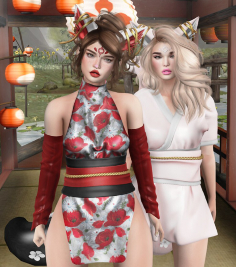 Caboodle - Zenko Kitsune Tunic - Maitreya - RARE + HUD