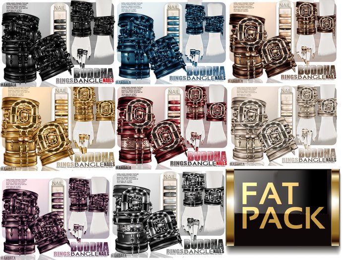 (8colors)[MANDALA]TAKARA Bangle/BUDDHA/NAILS and RINGS/fat pack