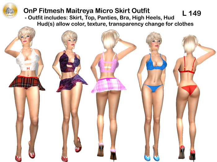 OnP Mesh Demo Maitreya skirt outfit micro G2