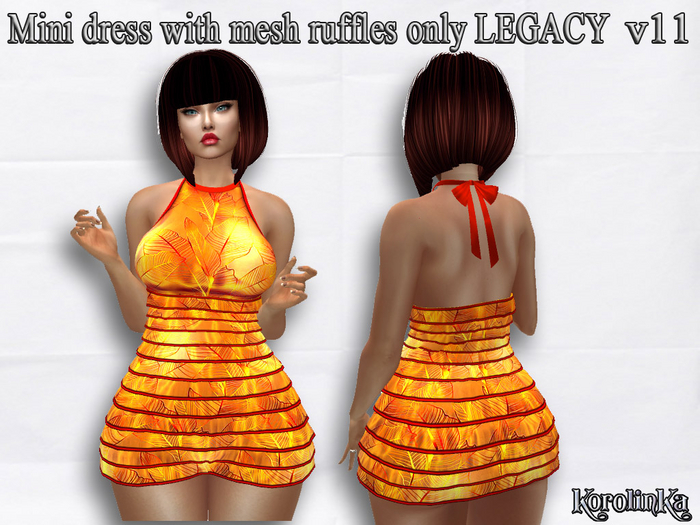 Mini dress with mesh ruffles only LEGACY v11
