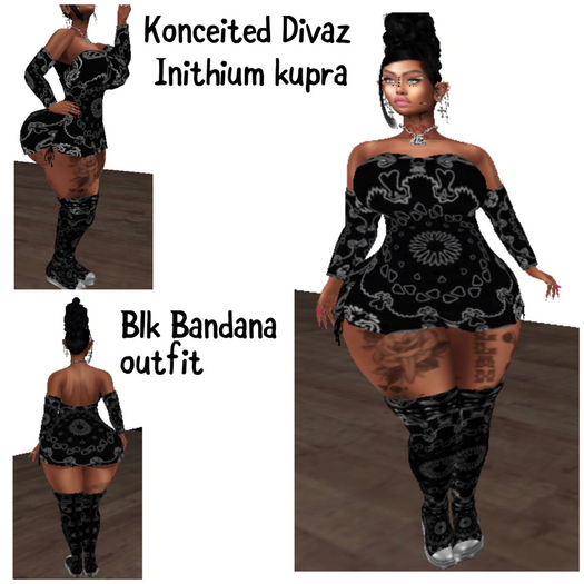 {KONCEITED DIVAZ}BLK BANDANA oUTfIT  INITHIUM KUPRA