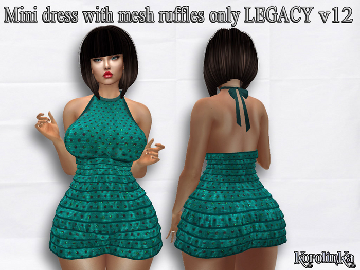 Mini dress with mesh ruffles only LEGACY v12
