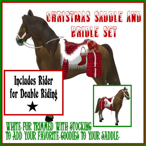 Amaretto Christmas Red Saddle Set for Double Riding