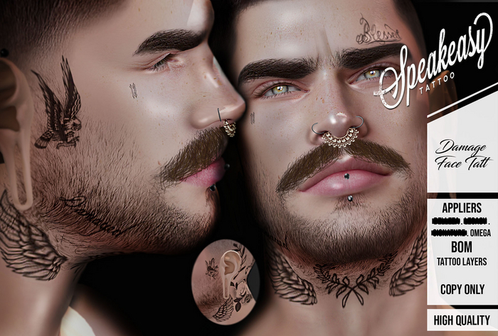 { Speakeasy } Damage Face Tattoo