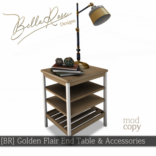 [BR] Golden Flair End Table & Accessories