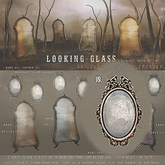 10) {anc} Looking-glass. {oval mirror} amber
