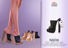 Nadia Platform Mules (Black Monochrome) ~ Maitreya, Legacy, Kupra, Reborn