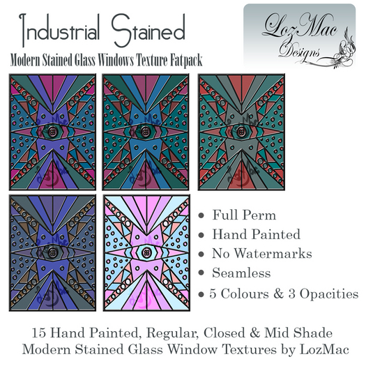 Industrial Stained Glass Textures Collection (Full Perm)