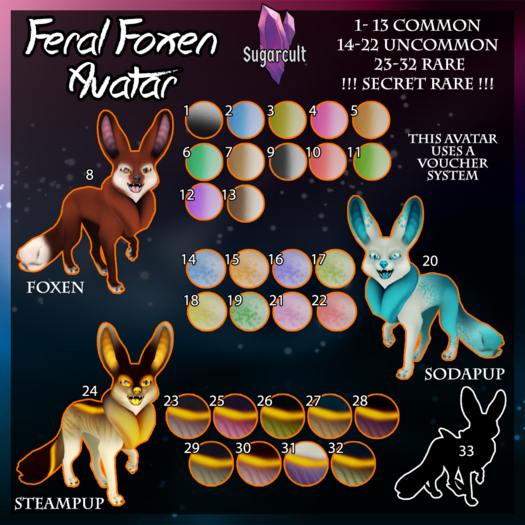 Second Life Marketplace - +SG+ Feral Foxen AV - Foxen {Shamrock} 11