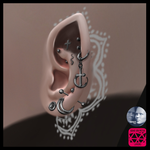 +CD+ Behind ear Mandala white