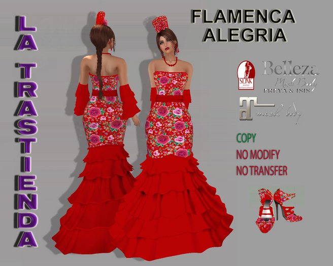 (XR)VESTIDO FLAMENCA ALEGRIA ROJO