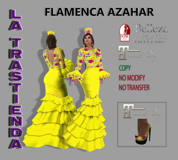 (XR)VESTIDO FLAMENCA AZAHAR AMARILLO