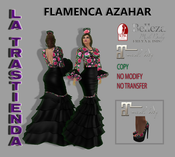 (XR)VESTIDO FLAMENCA AZAHAR NEGRO