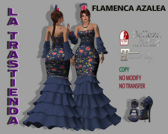 (XR)VESTIDO FLAMENCA AZALEA AZUL
