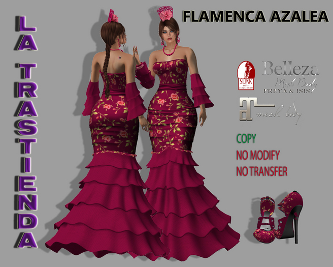 (XR)VESTIDO FLAMENCA AZALEA FUCSIA
