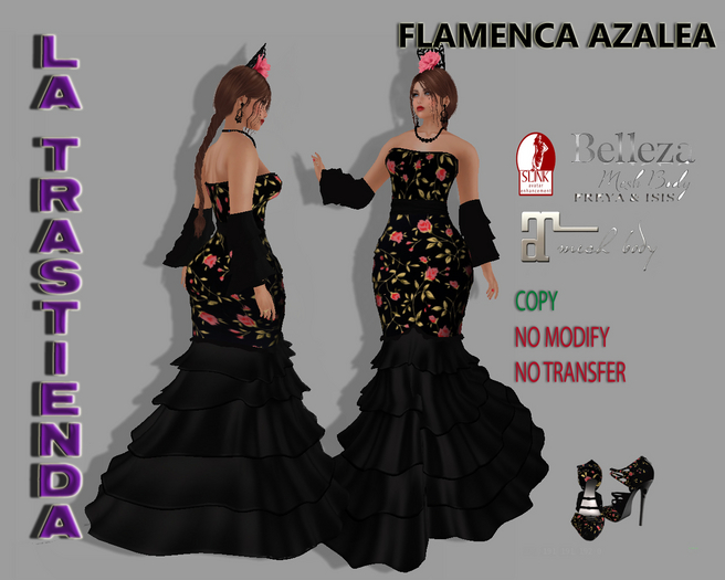 (XR)VESTIDO FLAMENCA AZALEA NEGRO