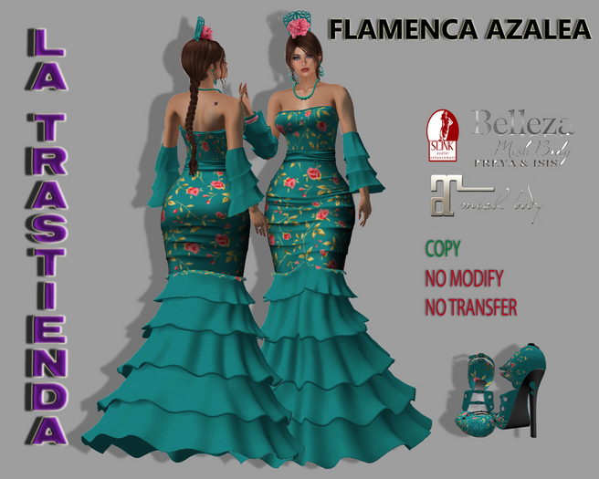 (XR)VESTIDO FLAMENCA AZALEA VERDE