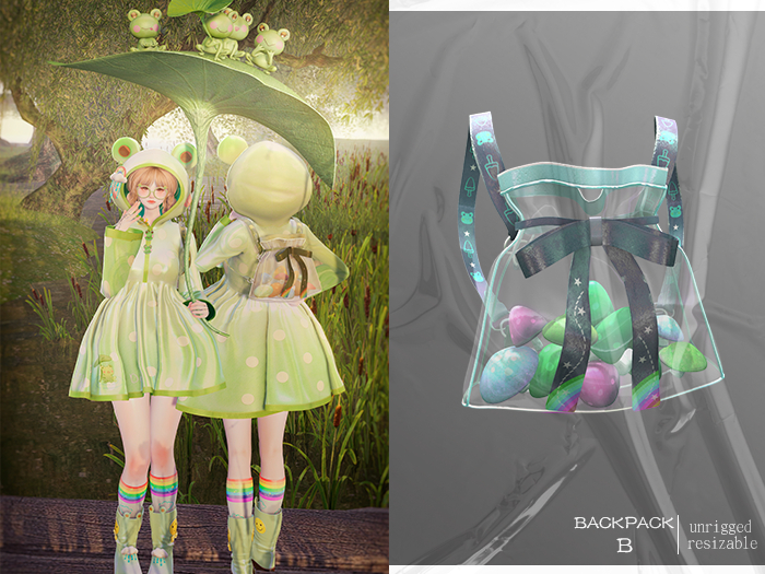 FenDuDu_ Frog In Rainy Season -Backpack B