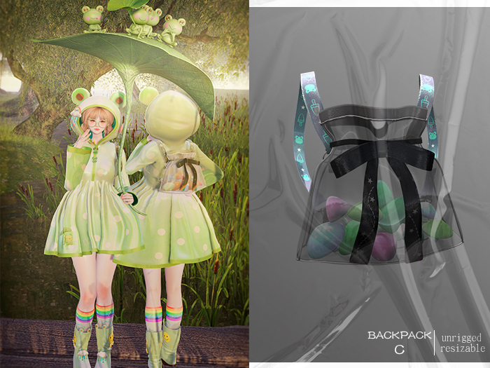 FenDuDu_ Frog In Rainy Season -Backpack C