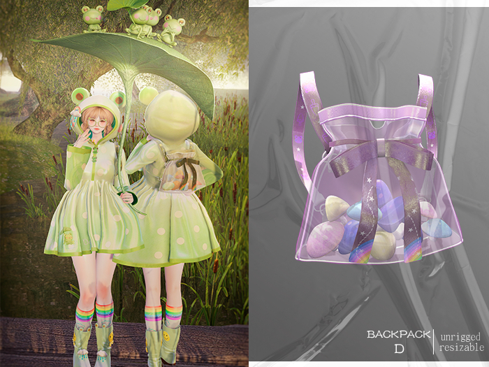 FenDuDu_ Frog In Rainy Season -Backpack D