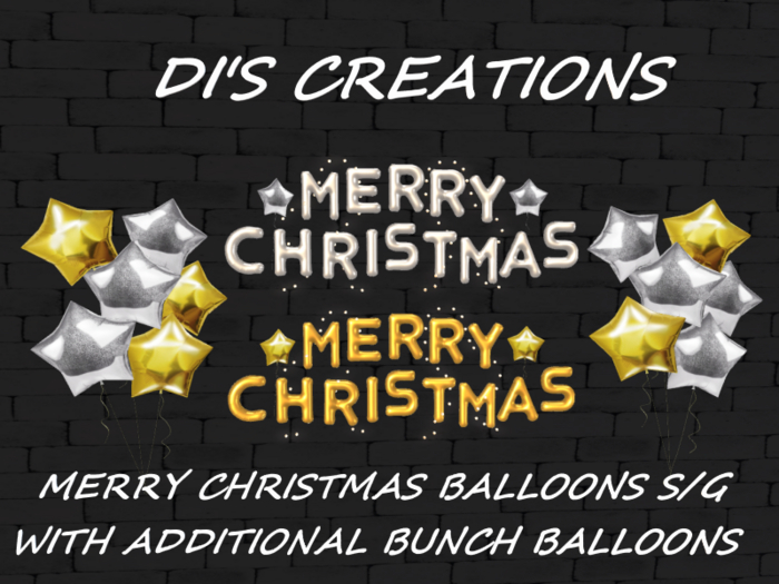 MERRY CHRISTMAS BALLOONS S/G + BALLOON BUNCHES