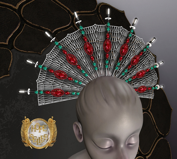 [HS] Geisha Elegance Fan [ Emerald ]