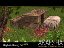Autumn Hay bale Dining Table Set (3,000+ Food Choices!) - Bento eat and drink animations