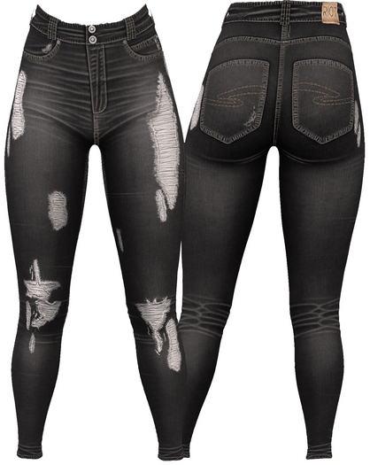 RIOT / Ember Distressed Jeans - Slate