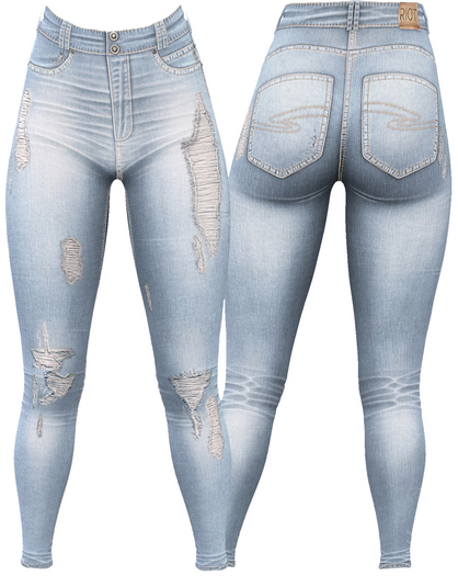 RIOT / Ember Distressed Jeans - Blue72
