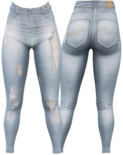 RIOT / Ember Distressed Jeans - Blue64