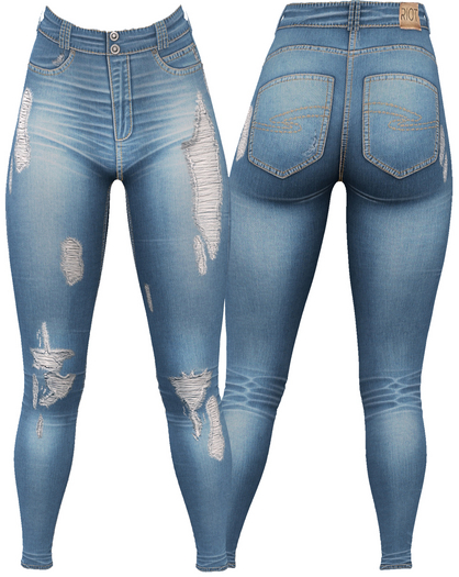 RIOT / Ember Distressed Jeans - Blue56